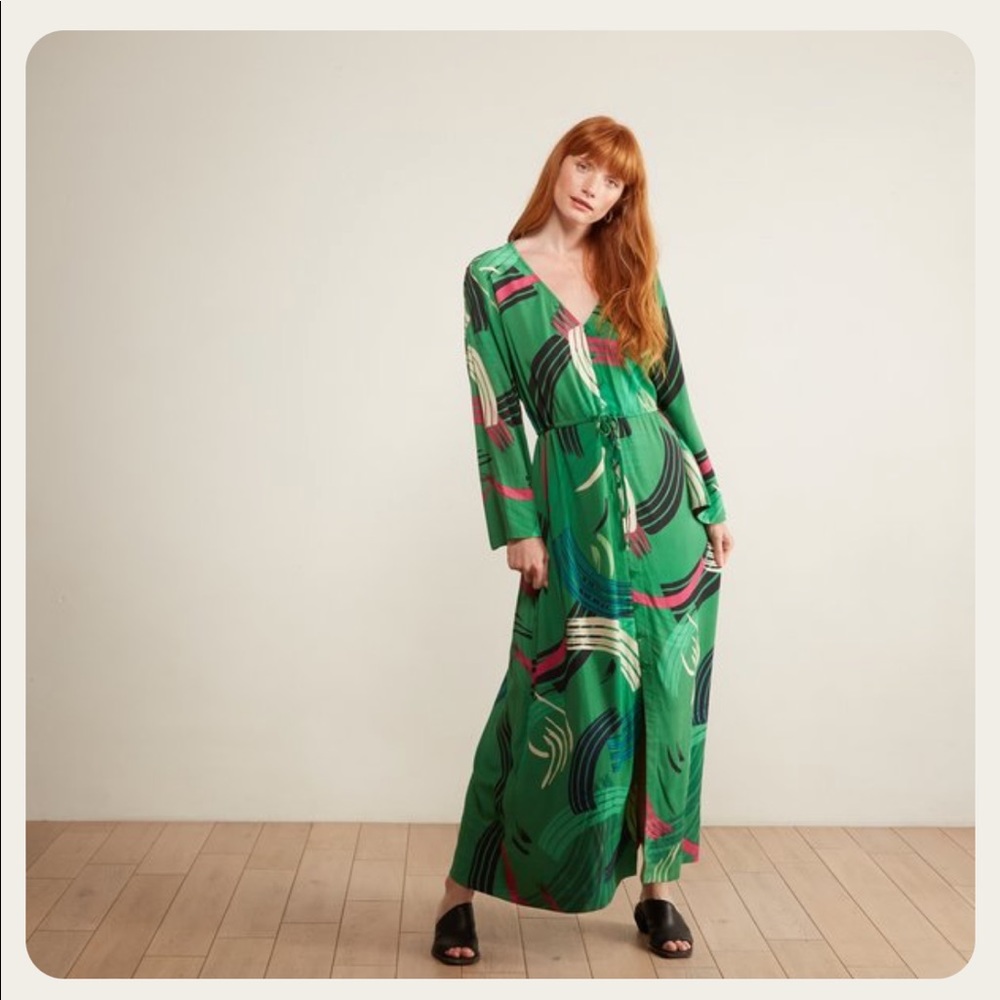 ANTHROPOLOGIE THE ODELLS KIMONO MAXI DRESS. Size XS. In great condition.